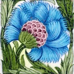 Tile with Persian style floral design